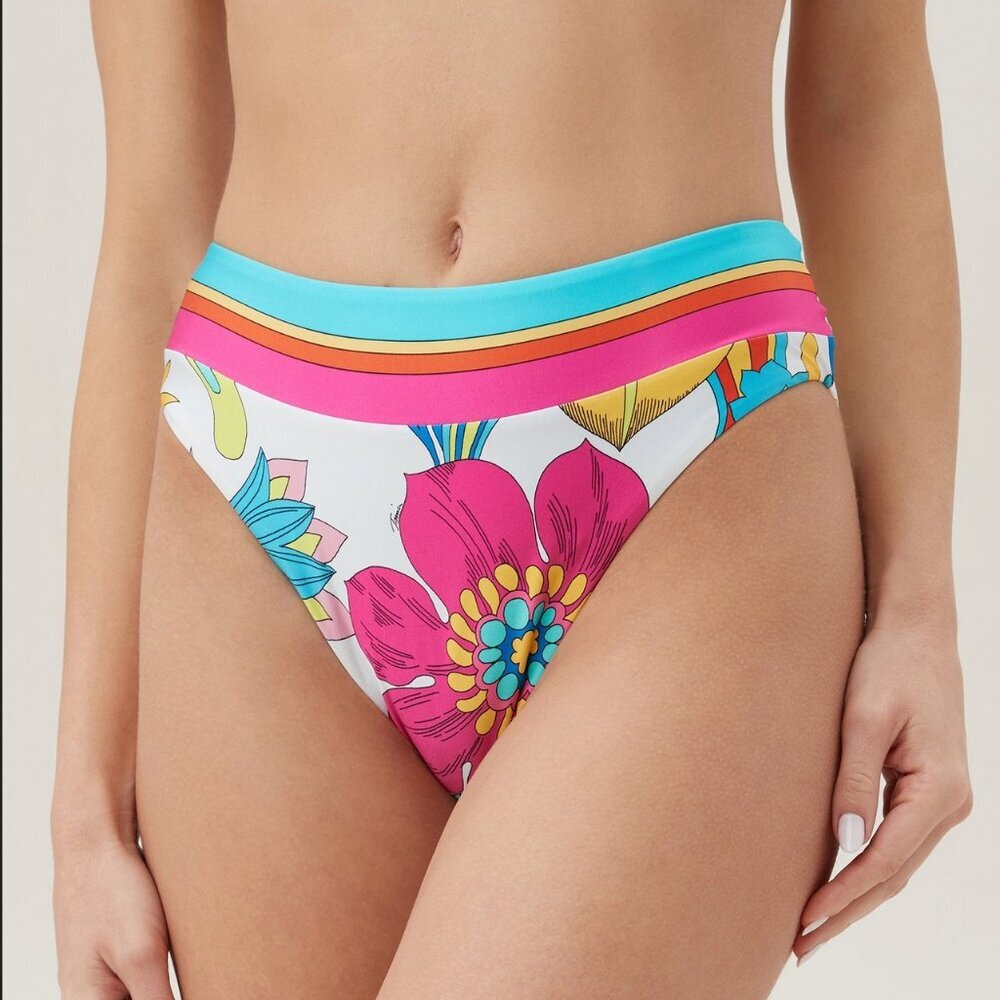 Trina Turk Women's Fontaine Banded Twist Back High Waist Swin Bottom